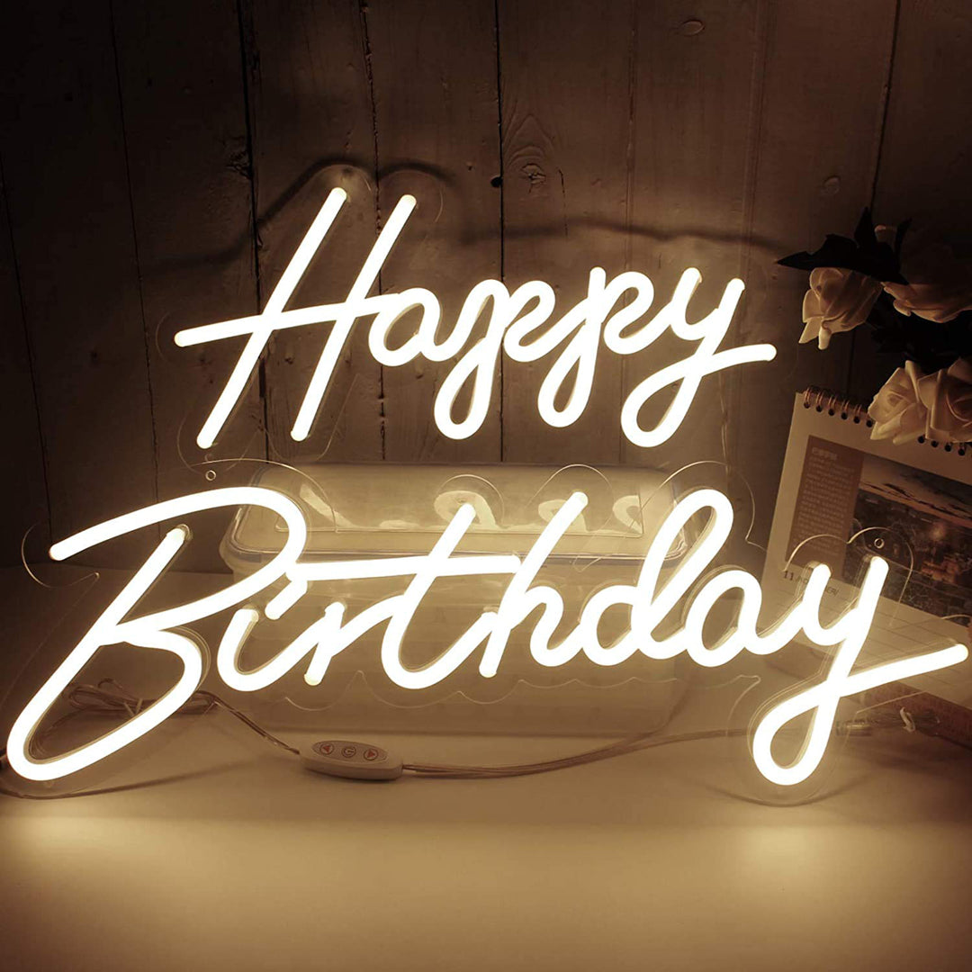 Happy Birthday Neon Light Sign For Birthday Party - Giftsholic